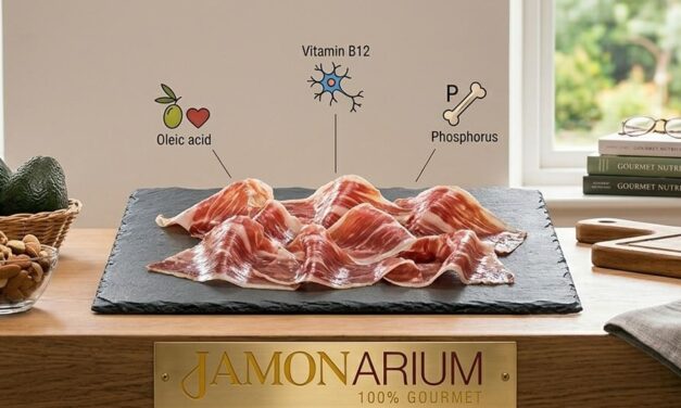 Iberische ham van met eikels gevoerde varkens: gezondheid in elke plak.
